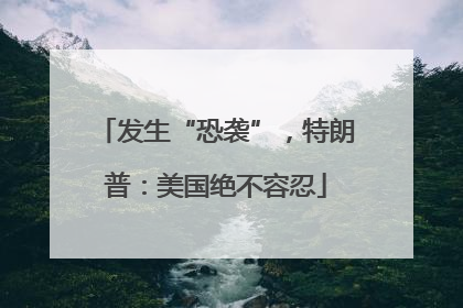 发生“恐袭”，特朗普：美国绝不容忍